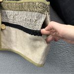 Coldwater Creek  Jacket Linen Cotton Blend Embroidered Boho‎ Art Floral Crochet M Photo 3