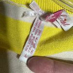 Derek Heart (L) Y2K Yellow Striped 3/4 Sleeve Button Up Cardigan Sweater Fitted Photo 5