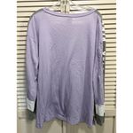 PINK - Victoria's Secret VS PINK Lavender/Gray V Neck Long Sleeve‎ Top Size L Oversized Lightweight Photo 6