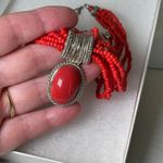 Boutique Bold Bohemian-style statement necklace multi strand cabochon pendant. Photo 2