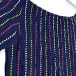 Mud Pie  Desi Off the Shoulder mini dress in navy blue multicolor stripe size S Photo 8