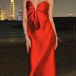 ZARA  maxi Red Evening Dress corset satin midi wedding party cocktail Photo 7