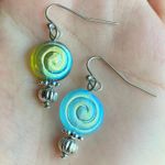 Handmade quality Czech glass beads snail shell unique dangle earrings 🌀💕 Photo 2