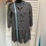 ZARA black & ivory floral midi dress. Size 11-12, button up ruffle 3/4 sleeve Photo 4