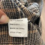 Solitaire Brown Plaid Sleeveless Blazer Photo 5