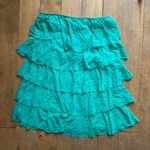 Victoria's Secret y2k victoria’s secret Teal Leopard Print Ruffled midi Skirt medium Photo 0