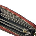 Karl Lagerfeld  Paris Red Saffiano Leather Zip-around Cards Wallet Purse Wristlet Photo 4