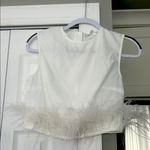 Missguided Misguided White Feather Trim Top Photo 2