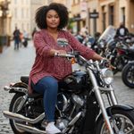 Dress Barn Womens 3X Red Geometric Print Tunic Top Button Front Long Sleeve Photo 1