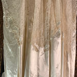 Antique Vintage Cream Satin and Lace Wedding Dress with Buttons Size XS White Photo 4
