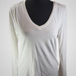 Pact  Womens V-Neck Long Sleeve‎ T-Shirt Organic Cotton White Top Photo 0