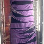 City Studio Women Min Cocktail Sequins Dress Purple & Black Sz L Stretch Size L Photo 0