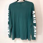 PINK - Victoria's Secret Victoria's Secret PINK Green Long Sleeve Tee Relaxed Fit Crew Neck Photo 3
