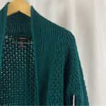 Forever 21  Medium Chunky Knit Oversized Teal Jewel Tone Longline Cardigan Boho Photo 5