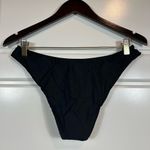J.Crew  Women’s Classic Black Curved-waist cheeky bikini bottom Size Medium NWT Photo 5