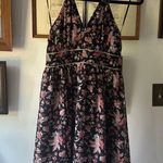 EXPRESS  Floral Backless Dress - Black and Pink Photo 7