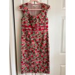 Boden USA Boden Floral Tulip Print Dress Size 8 – Empire Waist, Pink Trim, Fully Lined Photo 1