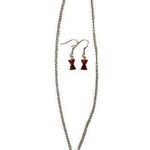 Etsy Disney Marvel Black Widow Necklace Earring Red Room Silver Jewelry Set Photo 0