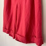 Alfani Linen Blend High Waisted Shorts Orange Red Pleated ~ Women’s Size 8 Photo 4