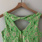 Lilly Pulitzer Green Floral Lace Mini Dress Mini A-Line Summer V-Neck Preppy EUC Photo 2