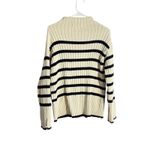 ZARA Medium Ivory & Black Ribbed Knit Striped Sweater Medium Photo 5