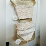 Lost + Wander  Bikini Zebra Print Orange Cream Swimsuit Size Med NWT  Cool Sand Photo 5