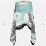 Solace London Blue/Black Abstract Print Crepe Pleated Svana Corset Top Photo 1