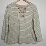 Madewell Striped Lace Up Top Size Medium Photo 4