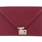 Rebecca Minkoff Burgundy textured leather Paris Clutch with gold-tone hardware! Photo 1