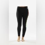 PINK - Victoria's Secret Victoria's Secret Pink Bling Ombre Rainbow Sequin Cotton Black Yoga Leggings Photo 1