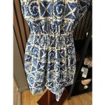H&M  blue and white dress slowly oversized summer dress Greece vacation sz small Photo 6