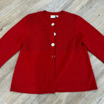 kim rogers NWOT petite  Xl 3/4 length sleeve red sweater with pattern Photo 0