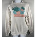 Hanes Vintage Large Sweatshirt Palm Springs Pastel Graphic White USA Desert CA Photo 0