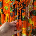 Blue Island Tropical Orange Citrus Print Vacation Resort Dress Photo 2