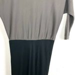 Alice + Olivia Batwing Dress Dolman Sleeve Ruched Midi Skirt Gray Black Medium Photo 6