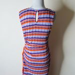 ZARA  Purple and Orange Striped Cold Shoulder Knit Dress Photo 9