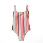 Kona Sol NWT  Medium Scoop Neck Coverage One Piece Swimsuit Multicolored Bikini Photo 3