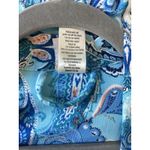 In Bloom By Jonquil Short Robe Womens Size 1X Aqua Blue Paisley Belted Photo 5