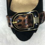 Joan & David Luxe CJ Shayna Wedge Heels Black Suede Animal Photo 3