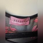 Ragdoll  Black Sheer Block Embroidered Floral Flowy Short Sleeve Top Size 1X Photo 1