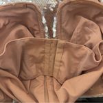 Self Portrait Long Sleeve Sequin Off Shoulder Mini Dress In Beige Photo 6