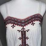 Lapogee Women’s White Embroidered Dress Sz M Spaghetti Strap Ruffle Hem Boho Size M Photo 4