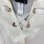 Buffalo David Bitton Buffalo Ivory Peasant Waterfall Short Sleeve Blouse Top NEW L Photo 3