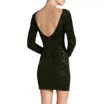 Dress the Population  Lola Velvet Sequin Black Long Sleeve Mini Dress Medium Photo 3