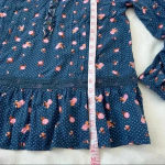 Matilda Jane  Womens Blue Dream A Little Dream Floral Polka Dot Blouse Top S Photo 7