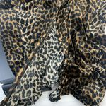 VTG Y2K Size S Midi Dress Rendezvous Cheetah Leopard Fuzzy Sleeveless Mock Neck Brown Photo 3