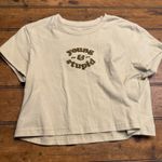 Barstool  Sports Women's Tshirt Cropped Young And‎ Stupid Medium Yellow Photo 0