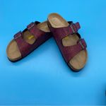 Viking Austin Two Strap Embossed Floral Sandal Burgundy Size 36/5 US NWOT Red Photo 4