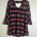 Lapis Bell Sleeves Lace Floral Dress can be worn as a blouse as well size M Black Size M Photo 0
