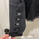 Free People  Black Military Double Breasted Ruffle Hem Jacket Photo 4